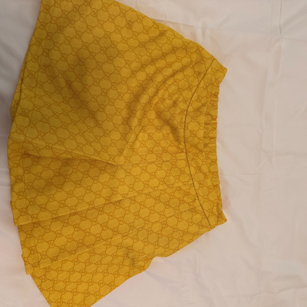 Gucci Yellow Monogram Mini Skirt